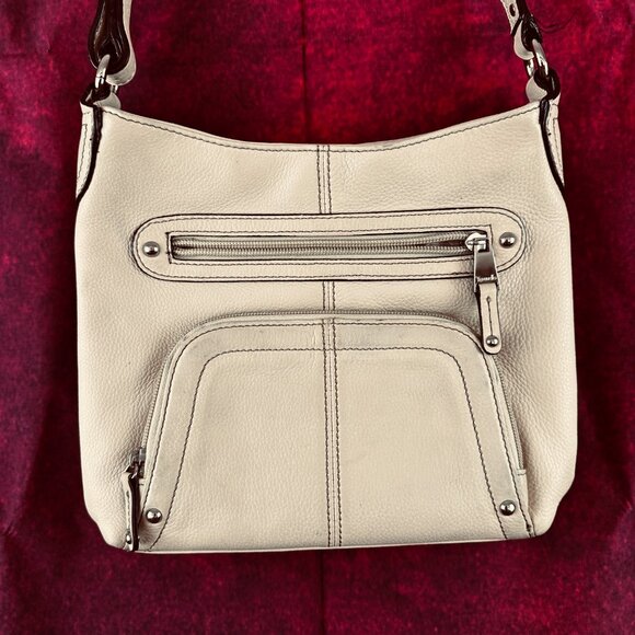 TIGNANELLO WOMEN CROSSBODY TAN PEBBLE LEATHER BAG WITH ADJUSTABLE STRAP - Picture 1 of 13